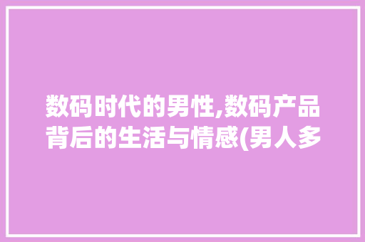 数码时代的男性,数码产品背后的生活与情感(男人多少数码产品)