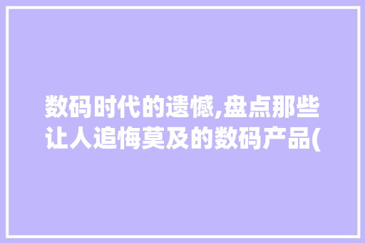 数码时代的遗憾,盘点那些让人追悔莫及的数码产品(最后悔的数码产品) 手机电脑