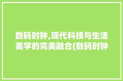 数码时钟,现代科技与生活美学的完美融合(数码时钟设计报告) 教育法律