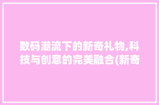 数码潮流下的新奇礼物,科技与创意的完美融合(新奇数码产品礼物) 汽车常识
