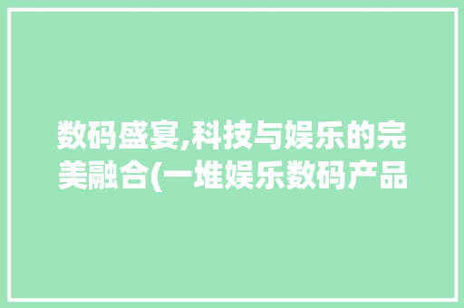 数码盛宴,科技与娱乐的完美融合(一堆娱乐数码产品)