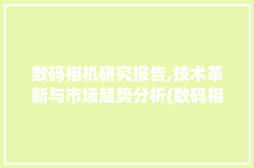 数码相机研究报告,技术革新与市场趋势分析(数码相机研究报告)