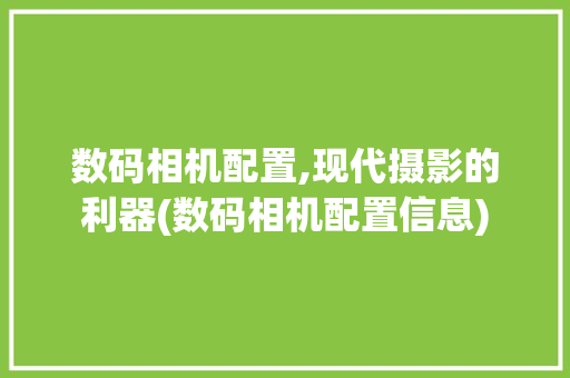 数码相机配置,现代摄影的利器(数码相机配置信息)