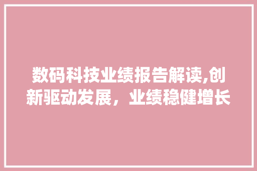 数码科技业绩报告解读,创新驱动发展，业绩稳健增长(数码科技业绩报告)