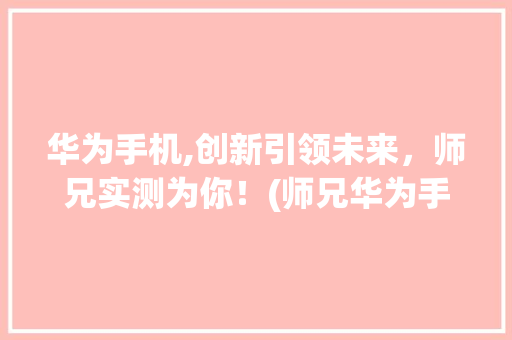 华为手机,创新引领未来，师兄实测为你！(师兄华为手机)