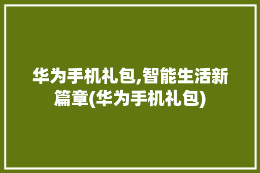 华为手机礼包,智能生活新篇章(华为手机礼包)