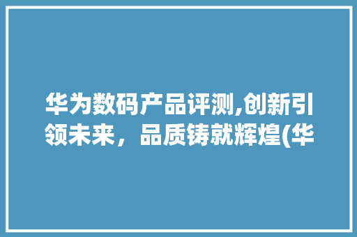 华为数码产品评测,创新引领未来，品质铸就辉煌(华为数码产品评测)