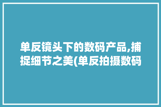单反镜头下的数码产品,捕捉细节之美(单反拍摄数码产品) 健康母婴