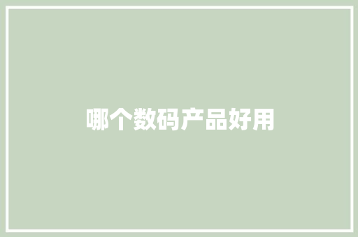 哪个数码产品好用 时尚穿搭