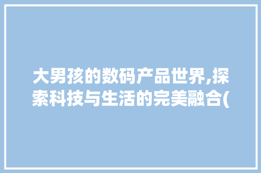 大男孩的数码产品世界,探索科技与生活的完美融合(大男孩的数码产品) 美食菜谱
