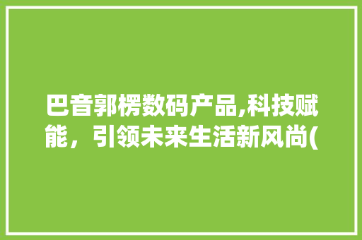 巴音郭楞数码产品,科技赋能，引领未来生活新风尚(巴音郭楞数码产品) 手机电脑