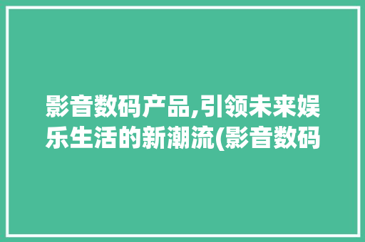 影音数码产品,引领未来娱乐生活的新潮流(影音数码产品类别)