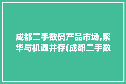成都二手数码产品市场,繁华与机遇并存(成都二手数码产品)