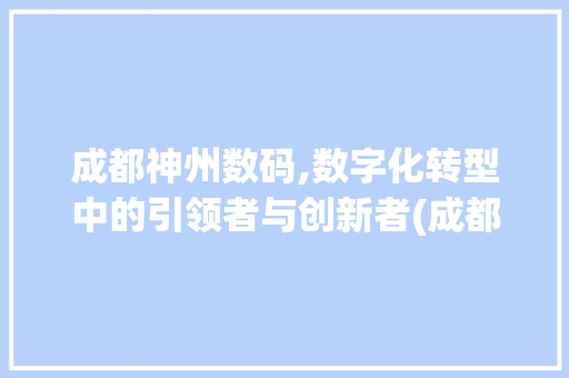 成都神州数码,数字化转型中的引领者与创新者(成都神州数码信息)
