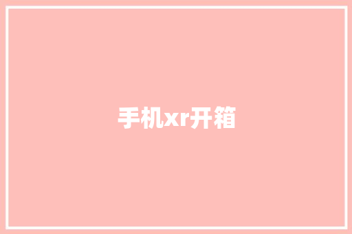手机xr开箱