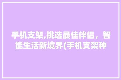 手机支架,挑选最佳伴侣，智能生活新境界(手机支架种类) 手机电脑