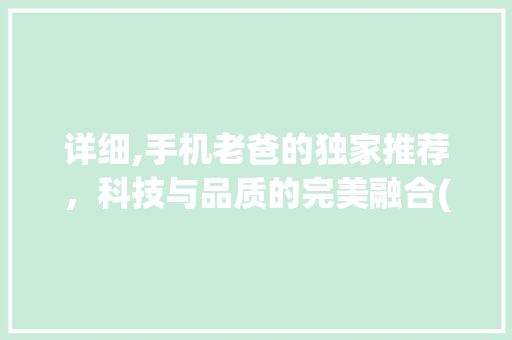 详细,手机老爸的独家推荐，科技与品质的完美融合(手机老爸推荐) 旅游攻略