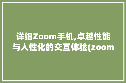 详细Zoom手机,卓越性能与人性化的交互体验(zoom手机)