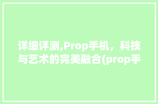 详细评测,Prop手机，科技与艺术的完美融合(prop手机)