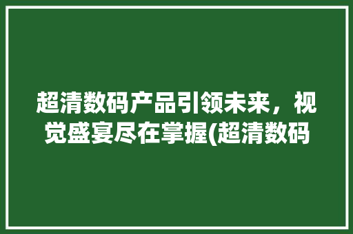 超清数码产品引领未来，视觉盛宴尽在掌握(超清数码产品图片)