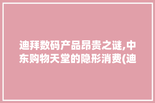 迪拜数码产品昂贵之谜,中东购物天堂的隐形消费(迪拜买数码产品贵)