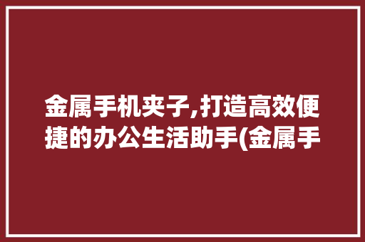 金属手机夹子,打造高效便捷的办公生活助手(金属手机夹子) 汽车常识