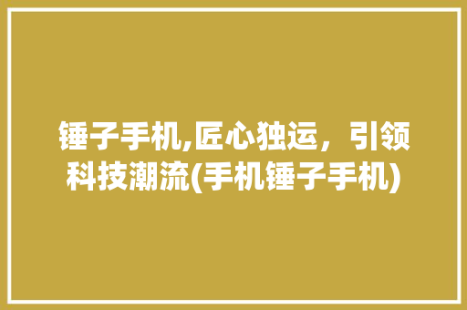 锤子手机,匠心独运，引领科技潮流(手机锤子手机)