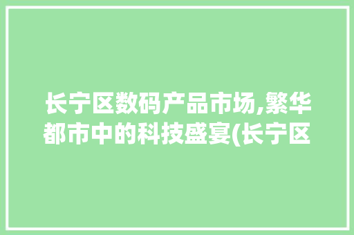 长宁区数码产品市场,繁华都市中的科技盛宴(长宁区卖数码产品)