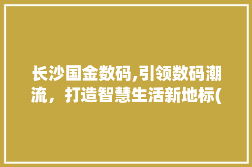 长沙国金数码,引领数码潮流，打造智慧生活新地标(长沙国金数码产品)