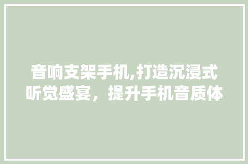 音响支架手机,打造沉浸式听觉盛宴，提升手机音质体验(音响支架手机)