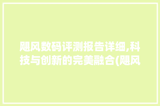 飓风数码评测报告详细,科技与创新的完美融合(飓风数码评测报告)