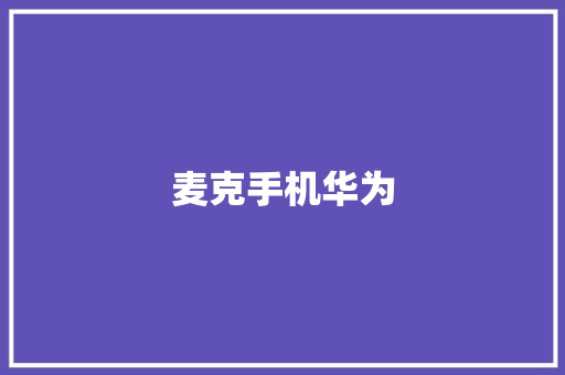 麦克手机华为