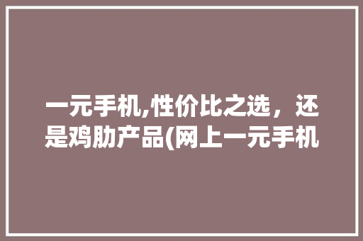 一元手机,性价比之选，还是鸡肋产品(网上一元手机)