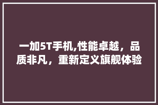 一加5T手机,性能卓越，品质非凡，重新定义旗舰体验(一加五t手机) 手机电脑