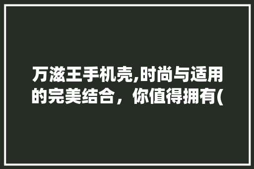 万滋王手机壳,时尚与适用的完美结合，你值得拥有(万滋王手机壳) 手机电脑