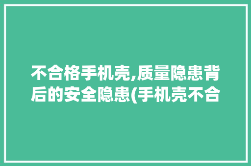 不合格手机壳,质量隐患背后的安全隐患(手机壳不合格) 手机电脑