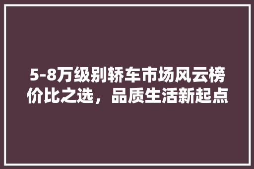 5-8万级别轿车市场风云榜价比之选，品质生活新起点