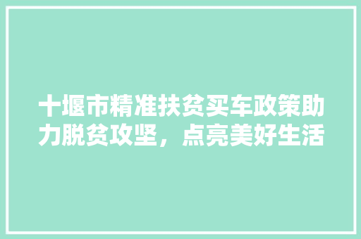 十堰市精准扶贫买车政策助力脱贫攻坚，点亮美好生活 汽车常识