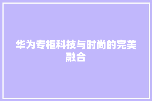 华为专柜科技与时尚的完美融合 汽车常识