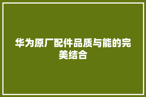 华为原厂配件品质与能的完美结合