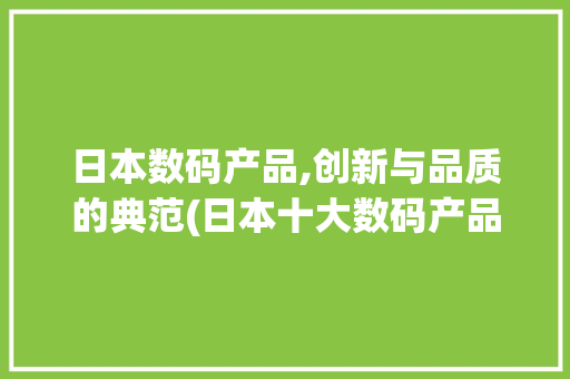 日本数码产品,创新与品质的典范(日本十大数码产品)