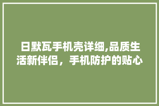 日默瓦手机壳详细,品质生活新伴侣，手机防护的贴心守护者(日默瓦手机壳)