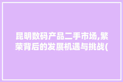 昆明数码产品二手市场,繁荣背后的发展机遇与挑战(昆明数码产品二手) 教育法律