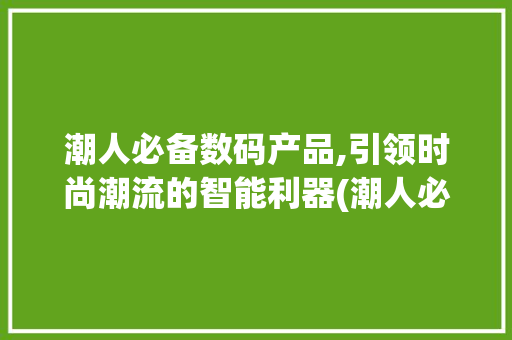 潮人必备数码产品,引领时尚潮流的智能利器(潮人必备数码产品) 旅游攻略