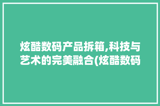 炫酷数码产品拆箱,科技与艺术的完美融合(炫酷数码产品拆箱)