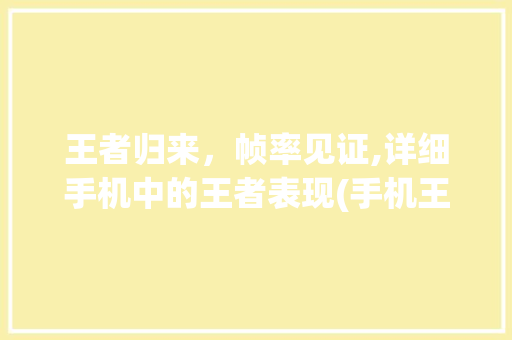 王者归来，帧率见证,详细手机中的王者表现(手机王者帧率)