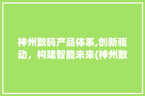 神州数码产品体系,创新驱动，构建智能未来(神州数码产品体系)