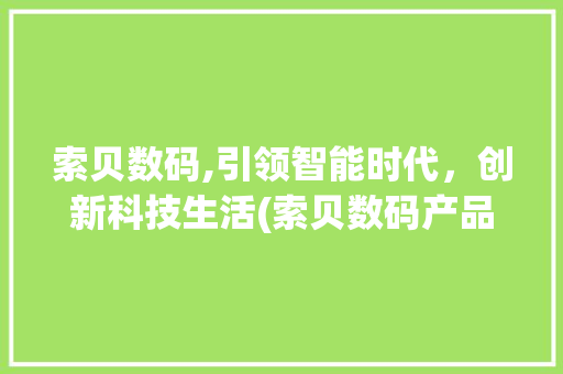 索贝数码,引领智能时代，创新科技生活(索贝数码产品经理) 汽车常识