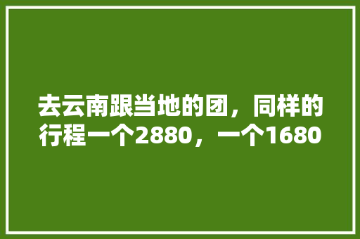 去云南跟当地的团，同样的行程一个2880，一个1680，怎么差别这么大呢「云南三天旅游景点推荐」 去云南跟当地的团，同样的行程一个2880，一个1680，怎么差别这么大呢「云南三天旅游景点推荐」 旅游攻略