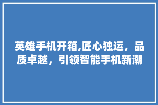 英雄手机开箱,匠心独运，品质卓越，引领智能手机新潮流(英雄手机开箱)
